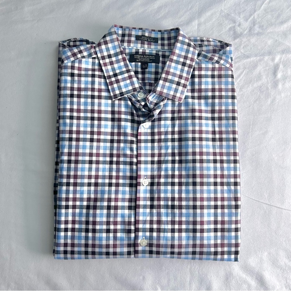 Banana Republic Multicolor Checkered men classic Shirt